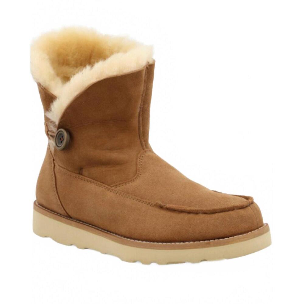 NEW WRANGLER women's fur wedge bootie in moc toe